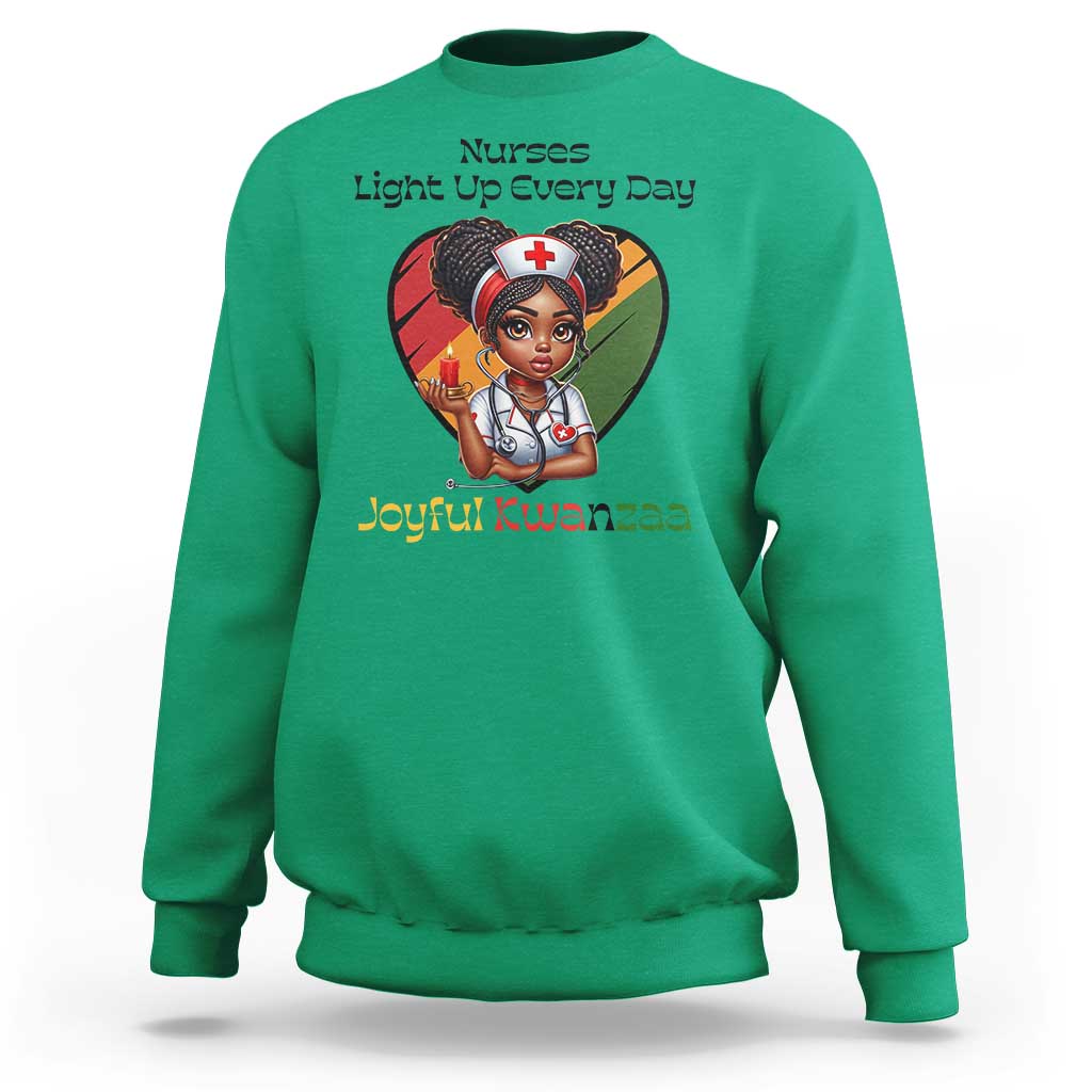 Nurses Light Up Everyday Sweatshirt Joyful Kwanzaa Celebration Gift - Wonder Print Shop