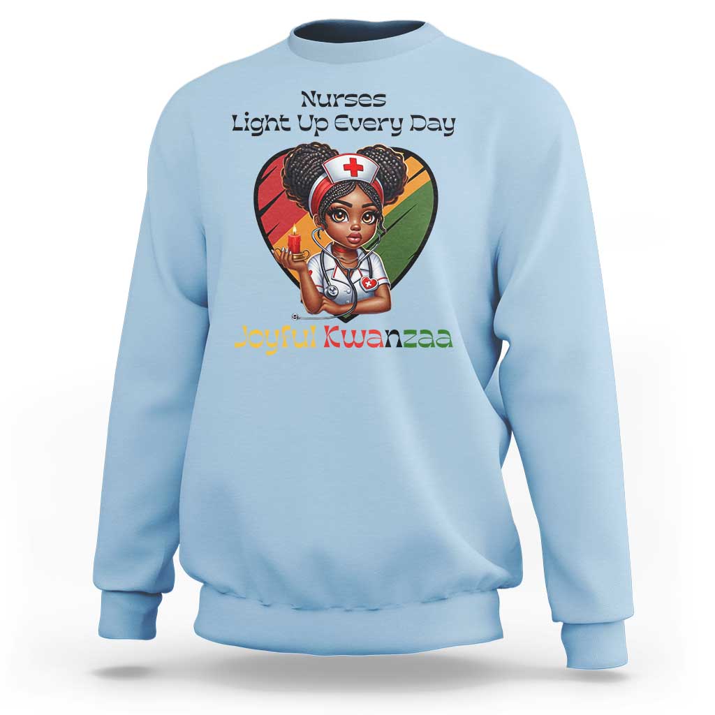 Nurses Light Up Everyday Sweatshirt Joyful Kwanzaa Celebration Gift - Wonder Print Shop