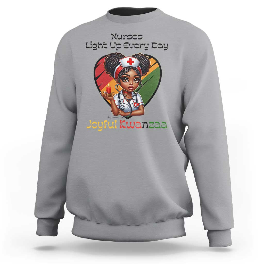 Nurses Light Up Everyday Sweatshirt Joyful Kwanzaa Celebration Gift - Wonder Print Shop