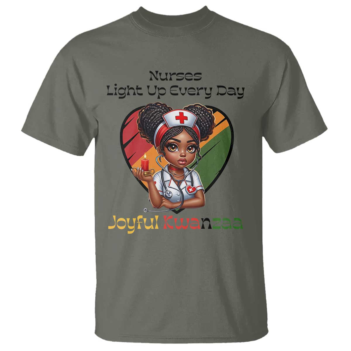 Nurses Light Up Everyday T Shirt Joyful Kwanzaa Celebration Gift - Wonder Print Shop