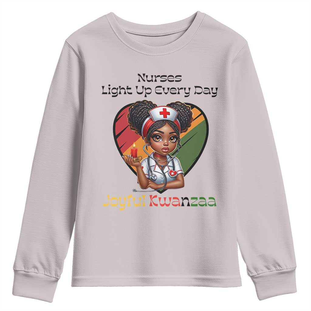 Nurses Light Up Everyday Youth Sweatshirt Joyful Kwanzaa Celebration Gift - Wonder Print Shop
