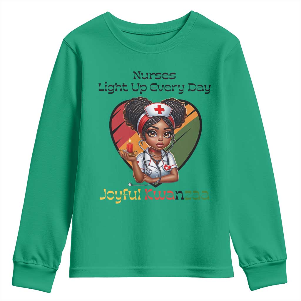 Nurses Light Up Everyday Youth Sweatshirt Joyful Kwanzaa Celebration Gift - Wonder Print Shop