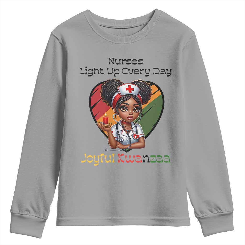 Nurses Light Up Everyday Youth Sweatshirt Joyful Kwanzaa Celebration Gift - Wonder Print Shop