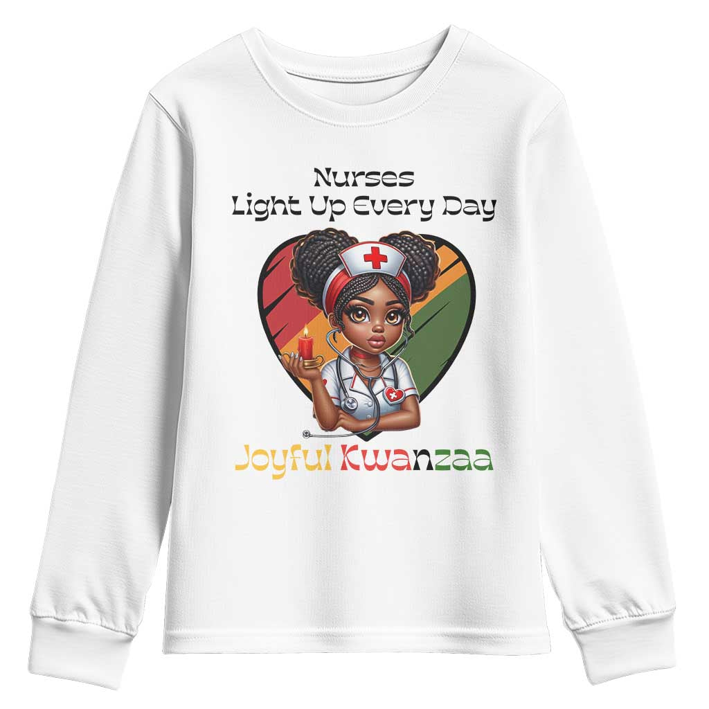 Nurses Light Up Everyday Youth Sweatshirt Joyful Kwanzaa Celebration Gift - Wonder Print Shop