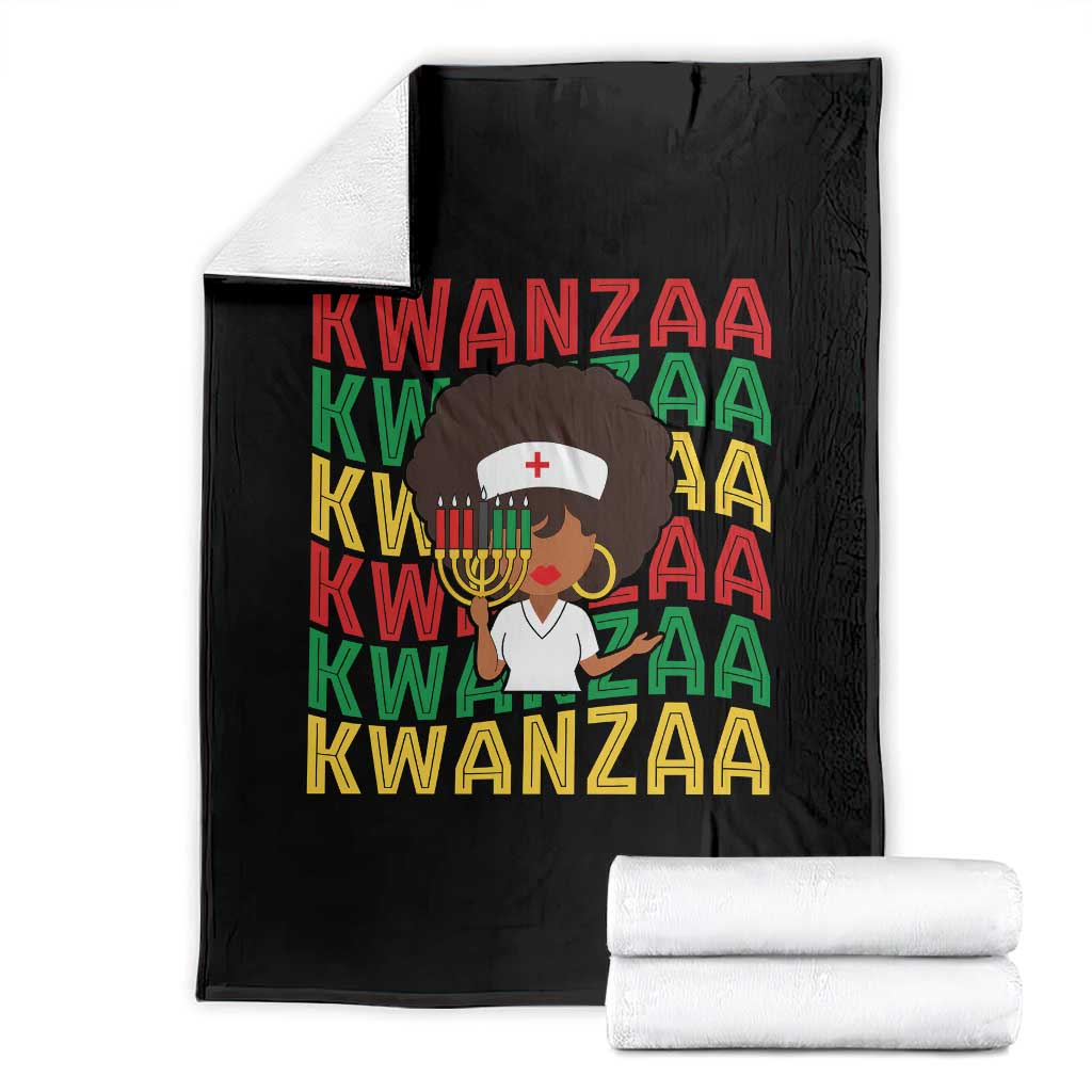 Kwanzaa Nurse Pride Throw Blanket African Heritage Holiday Gift - Wonder Print Shop
