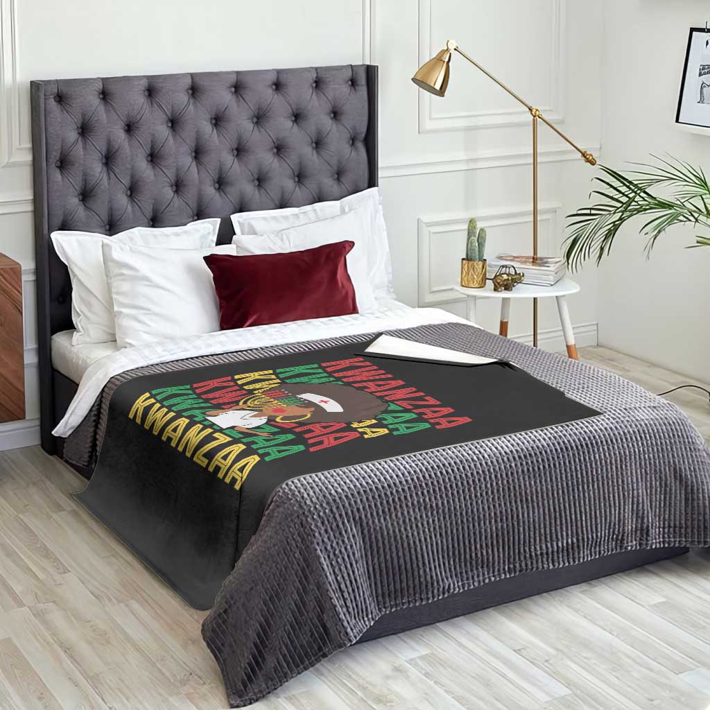 Kwanzaa Nurse Pride Throw Blanket African Heritage Holiday Gift - Wonder Print Shop