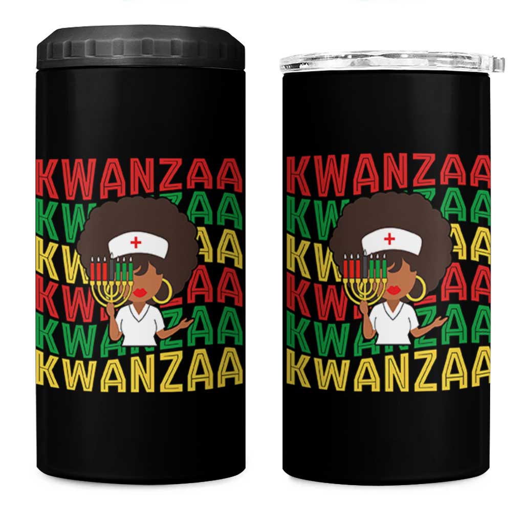 Kwanzaa Nurse Pride 4 in 1 Can Cooler Tumbler African Heritage Holiday Gift - Wonder Print Shop