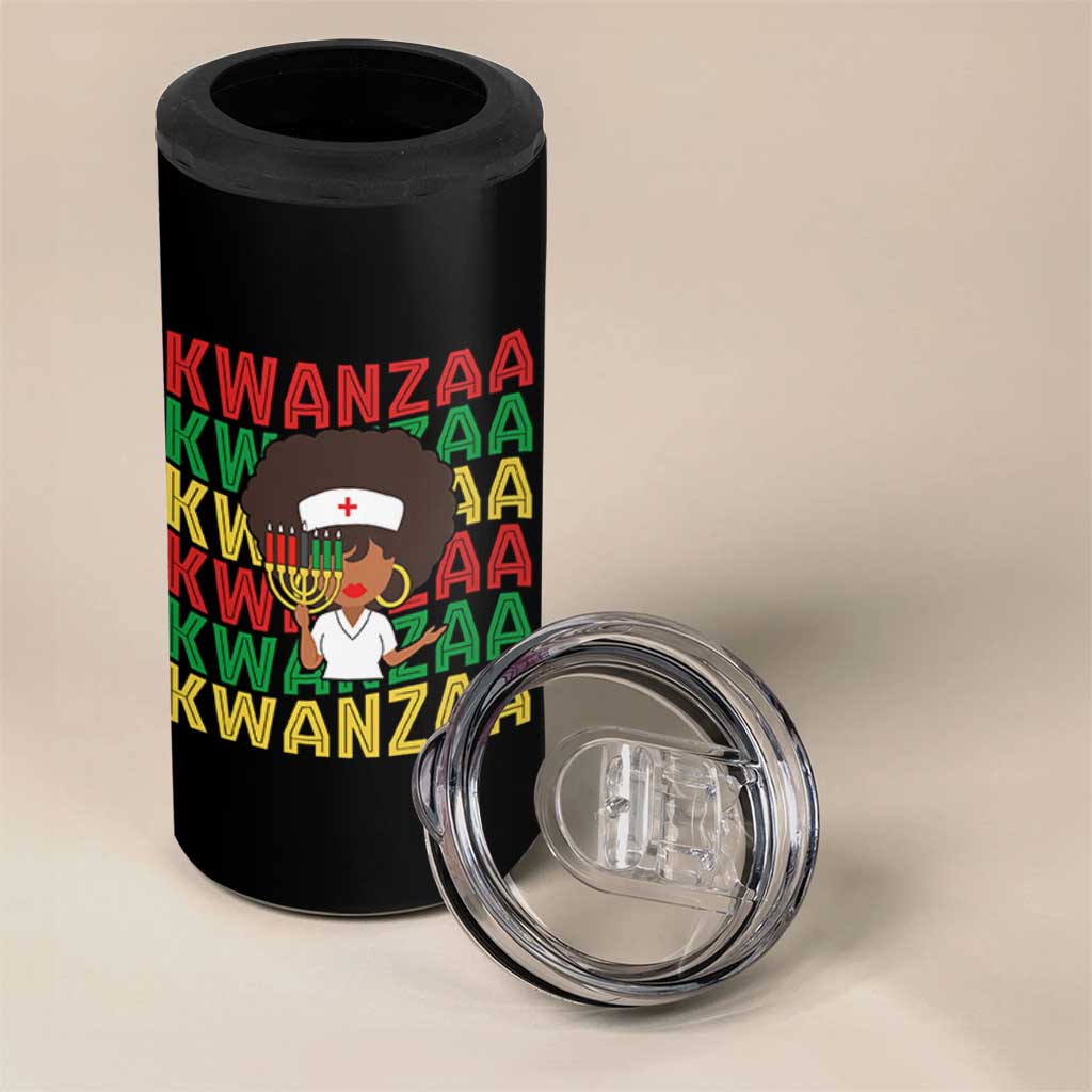 Kwanzaa Nurse Pride 4 in 1 Can Cooler Tumbler African Heritage Holiday Gift - Wonder Print Shop