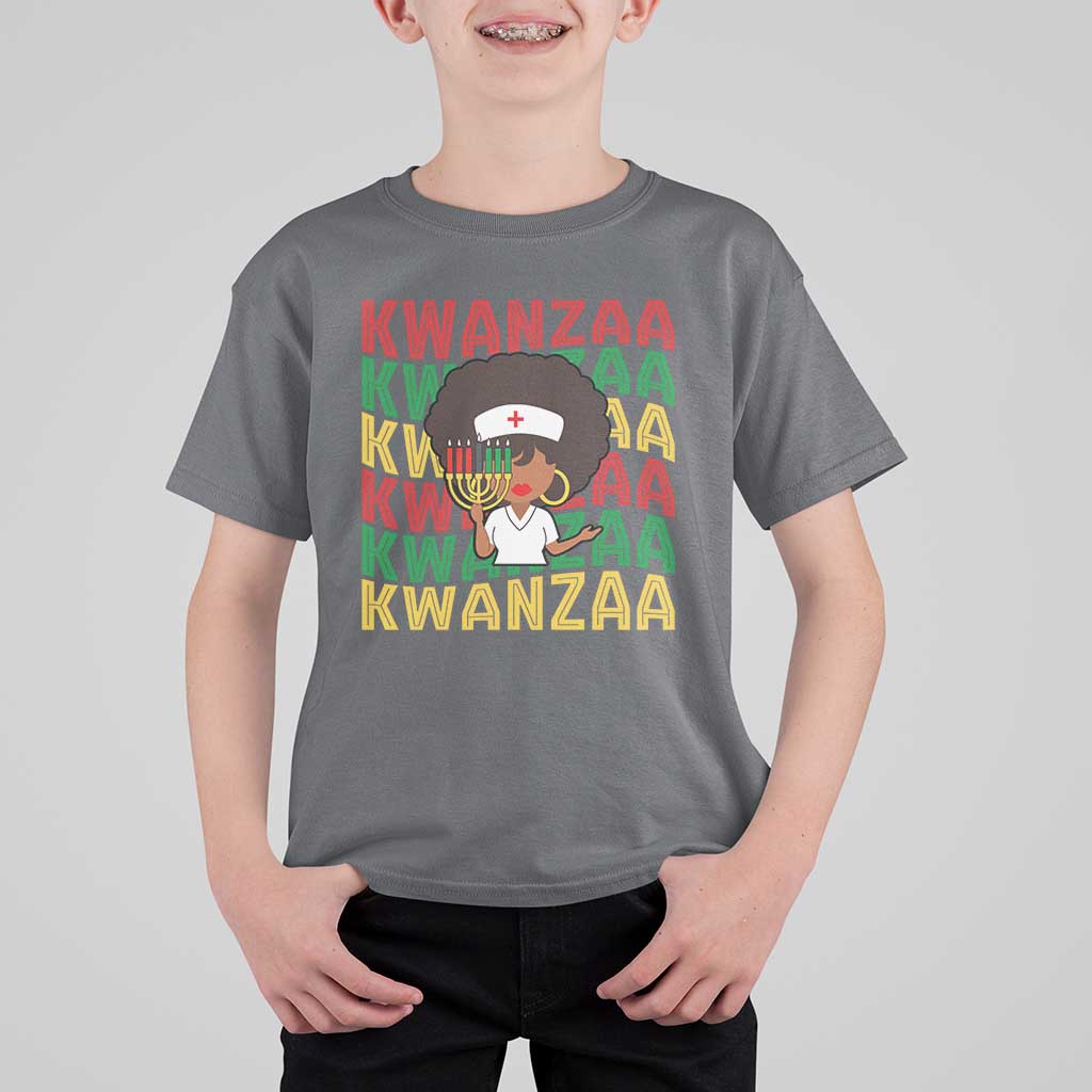Kwanzaa Nurse Pride T Shirt For Kid African Heritage Holiday Gift - Wonder Print Shop