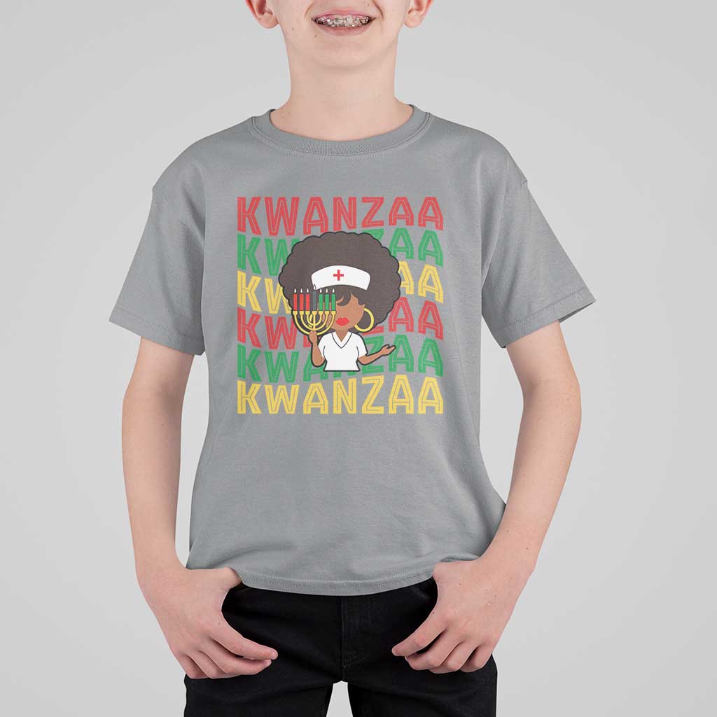 Kwanzaa Nurse Pride T Shirt For Kid African Heritage Holiday Gift - Wonder Print Shop