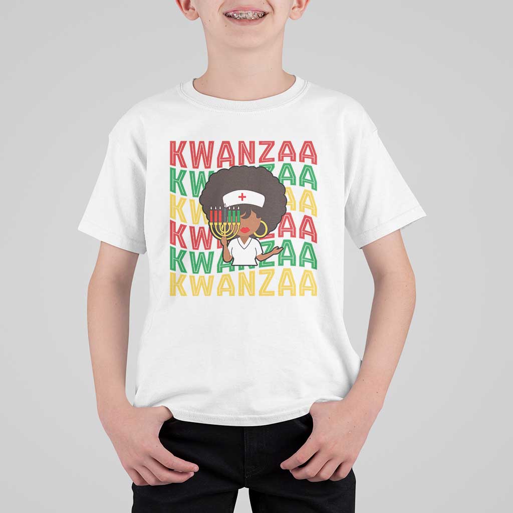 Kwanzaa Nurse Pride T Shirt For Kid African Heritage Holiday Gift - Wonder Print Shop