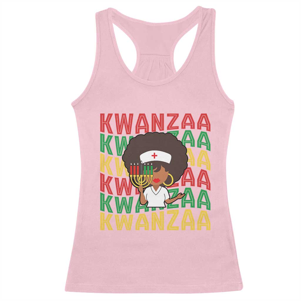 Kwanzaa Nurse Pride Racerback Tank Top African Heritage Holiday Gift - Wonder Print Shop