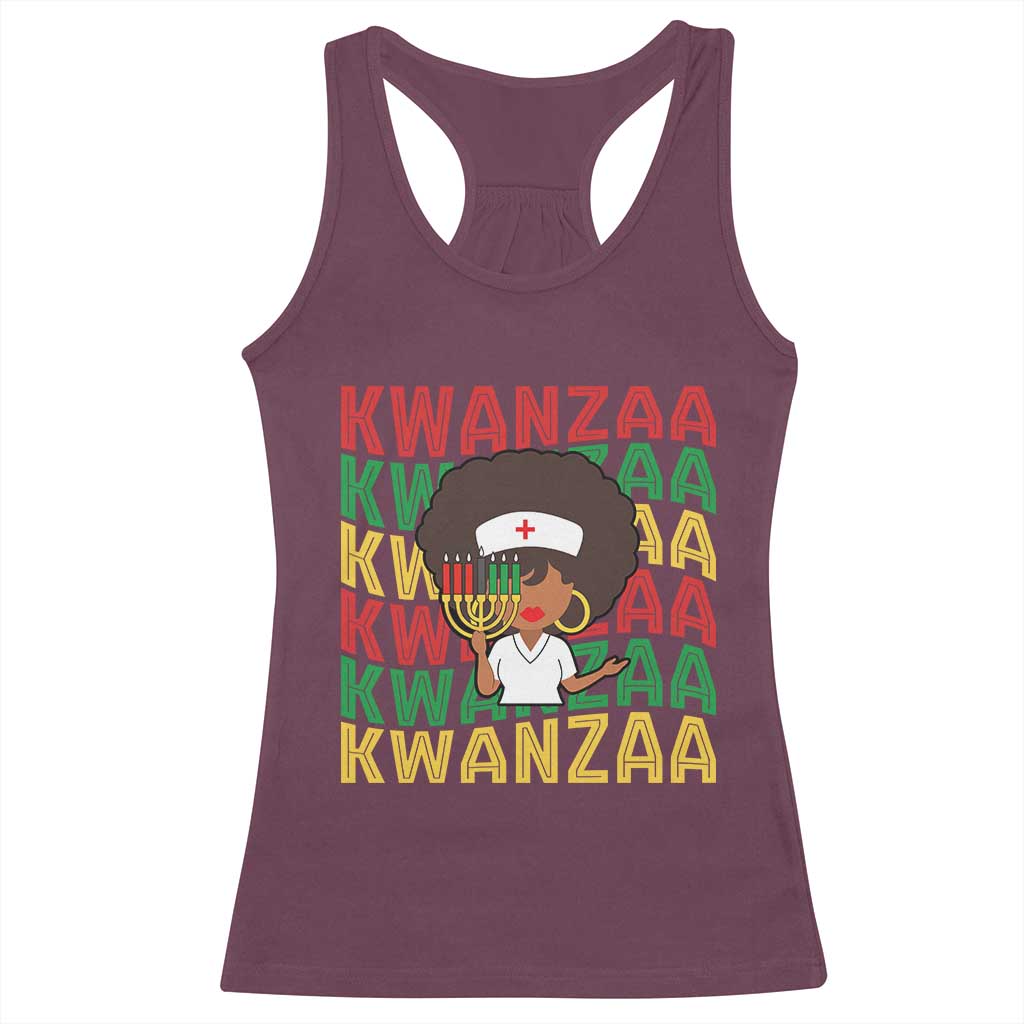 Kwanzaa Nurse Pride Racerback Tank Top African Heritage Holiday Gift - Wonder Print Shop