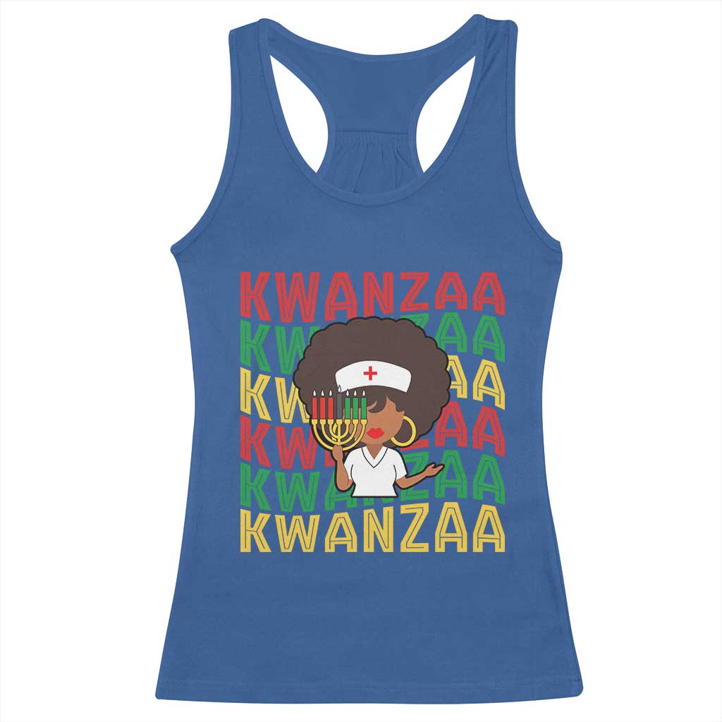 Kwanzaa Nurse Pride Racerback Tank Top African Heritage Holiday Gift - Wonder Print Shop