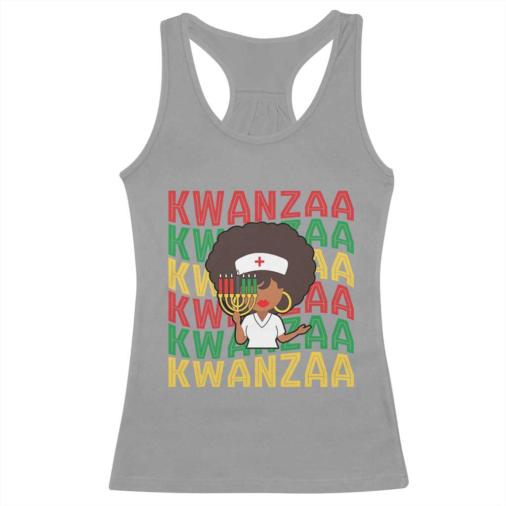Kwanzaa Nurse Pride Racerback Tank Top African Heritage Holiday Gift - Wonder Print Shop