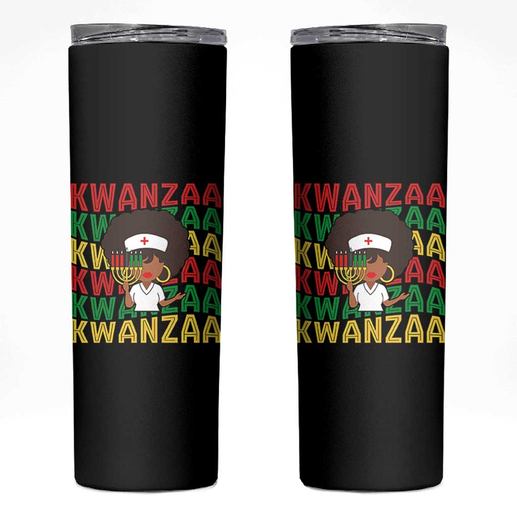 Kwanzaa Nurse Pride Skinny Tumbler African Heritage Holiday Gift - Wonder Print Shop
