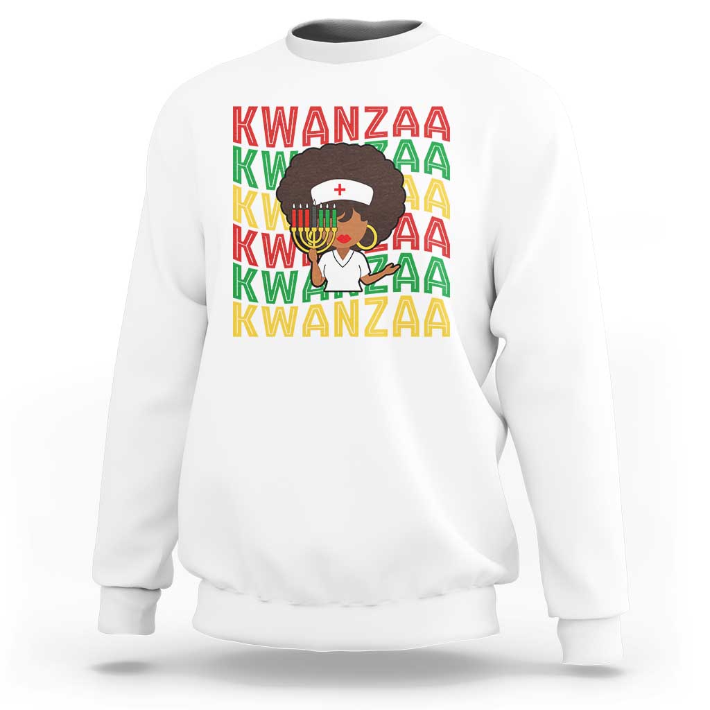 Kwanzaa Nurse Pride Sweatshirt African Heritage Holiday Gift - Wonder Print Shop