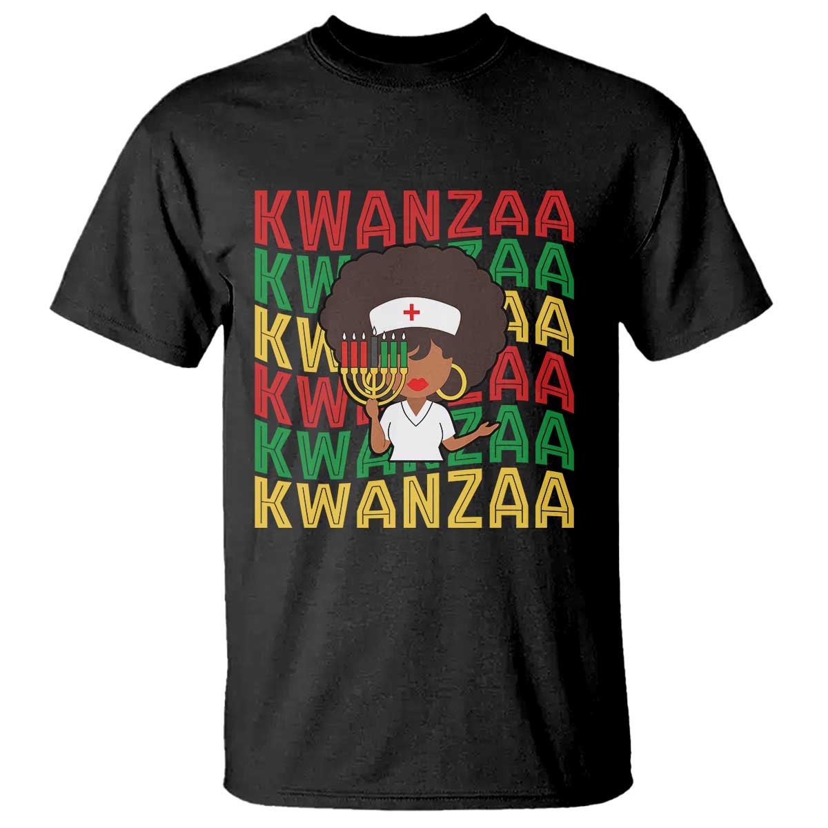 Kwanzaa Nurse Pride T Shirt African Heritage Holiday Gift - Wonder Print Shop