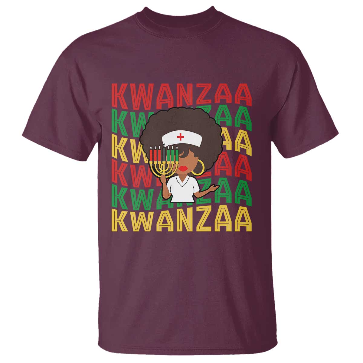Kwanzaa Nurse Pride T Shirt African Heritage Holiday Gift - Wonder Print Shop