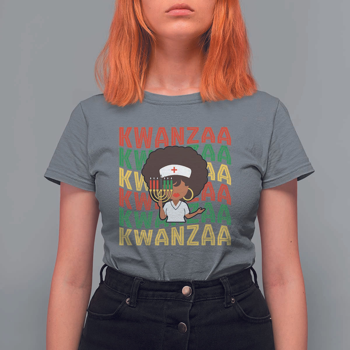 Kwanzaa Nurse Pride T Shirt For Women African Heritage Holiday Gift - Wonder Print Shop