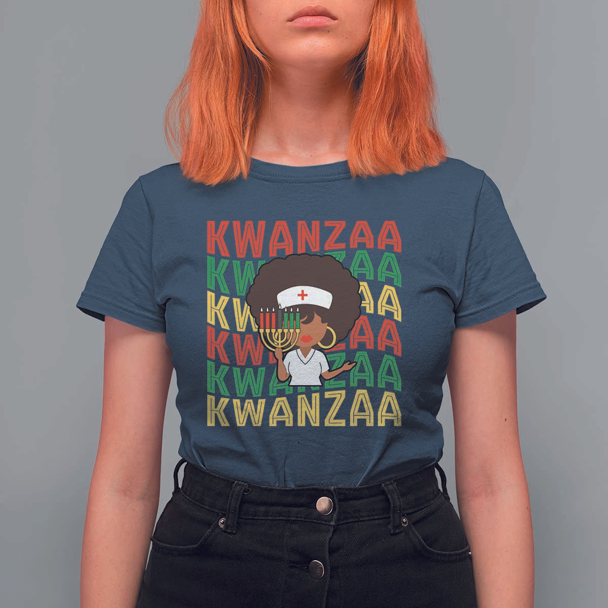 Kwanzaa Nurse Pride T Shirt For Women African Heritage Holiday Gift - Wonder Print Shop