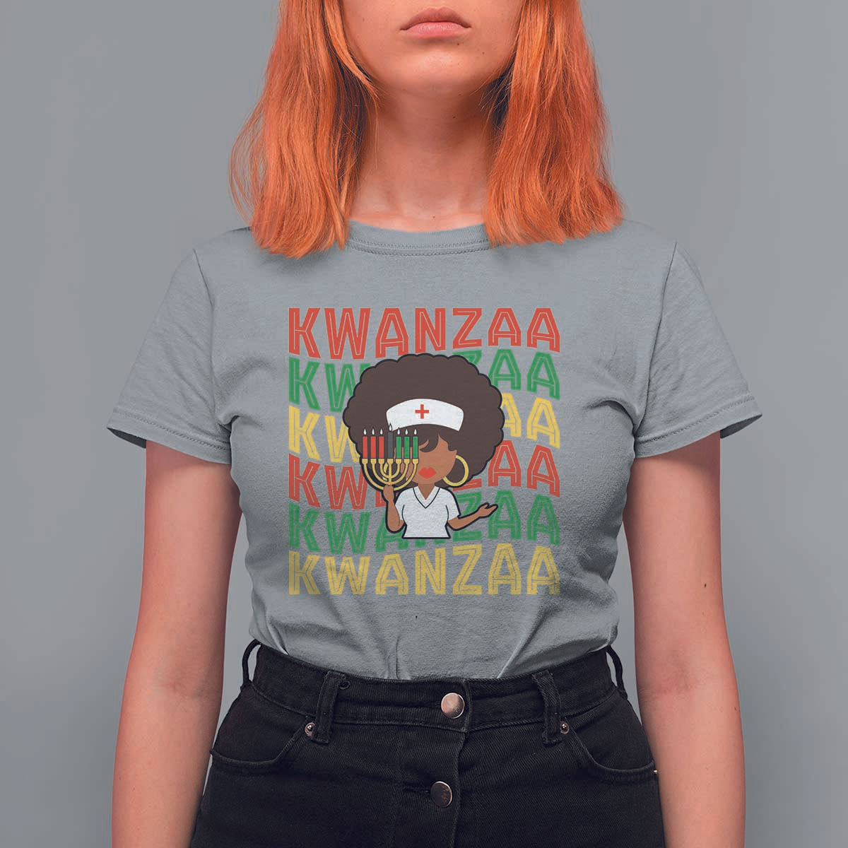 Kwanzaa Nurse Pride T Shirt For Women African Heritage Holiday Gift - Wonder Print Shop