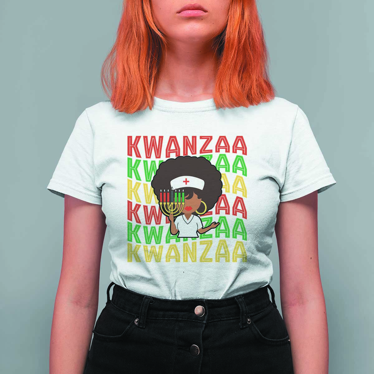 Kwanzaa Nurse Pride T Shirt For Women African Heritage Holiday Gift - Wonder Print Shop