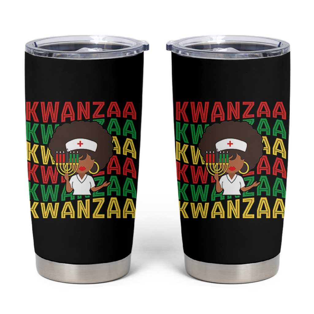 Kwanzaa Nurse Pride Tumbler Cup African Heritage Holiday Gift - Wonder Print Shop