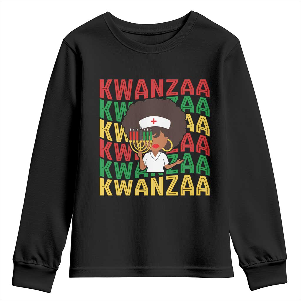 Kwanzaa Nurse Pride Youth Sweatshirt African Heritage Holiday Gift - Wonder Print Shop