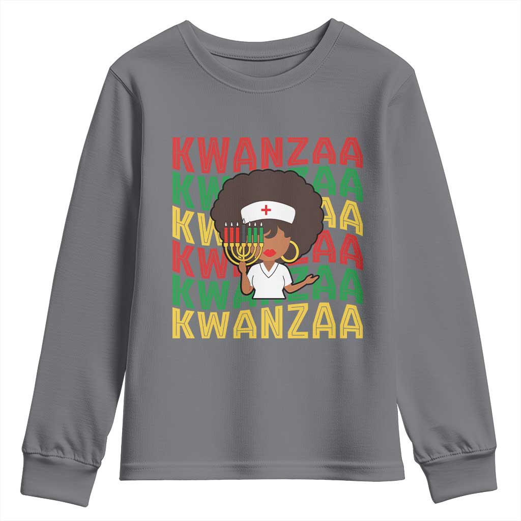 Kwanzaa Nurse Pride Youth Sweatshirt African Heritage Holiday Gift - Wonder Print Shop