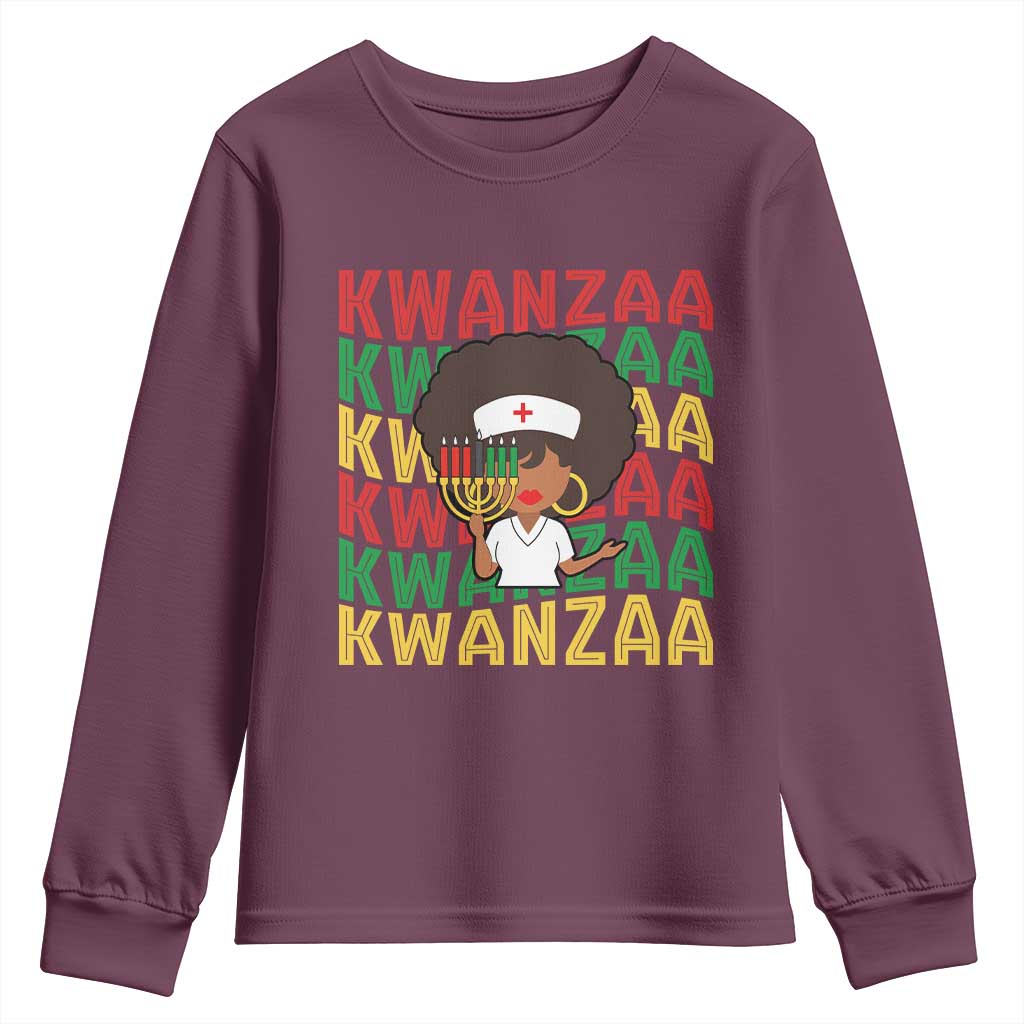 Kwanzaa Nurse Pride Youth Sweatshirt African Heritage Holiday Gift - Wonder Print Shop