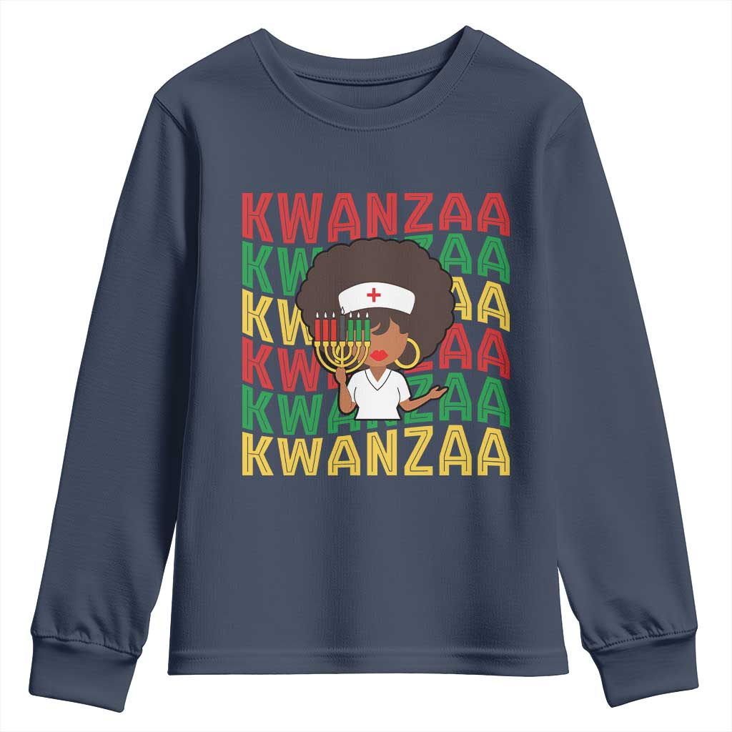 Kwanzaa Nurse Pride Youth Sweatshirt African Heritage Holiday Gift - Wonder Print Shop
