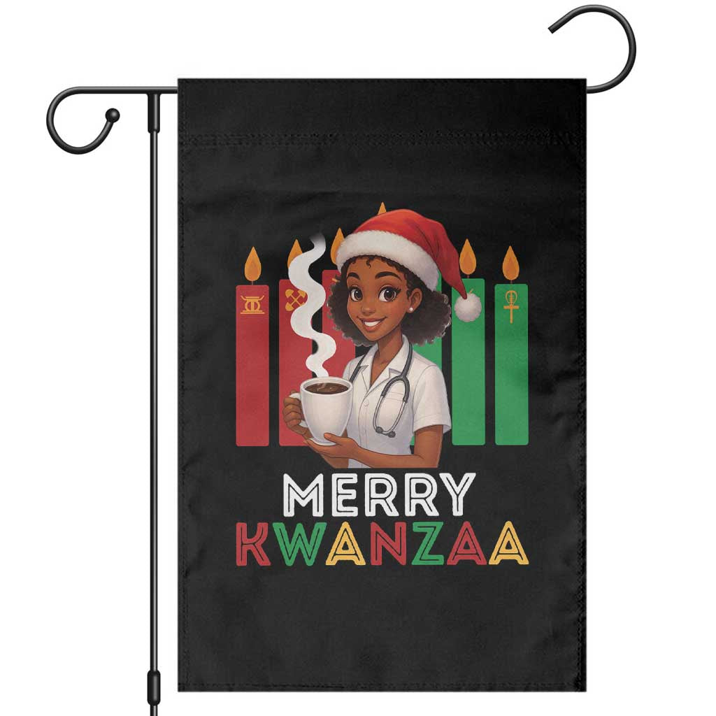 Merry Kwanzaa Garden Flag Nurse African American Holiday Celebration Gift - Wonder Print Shop