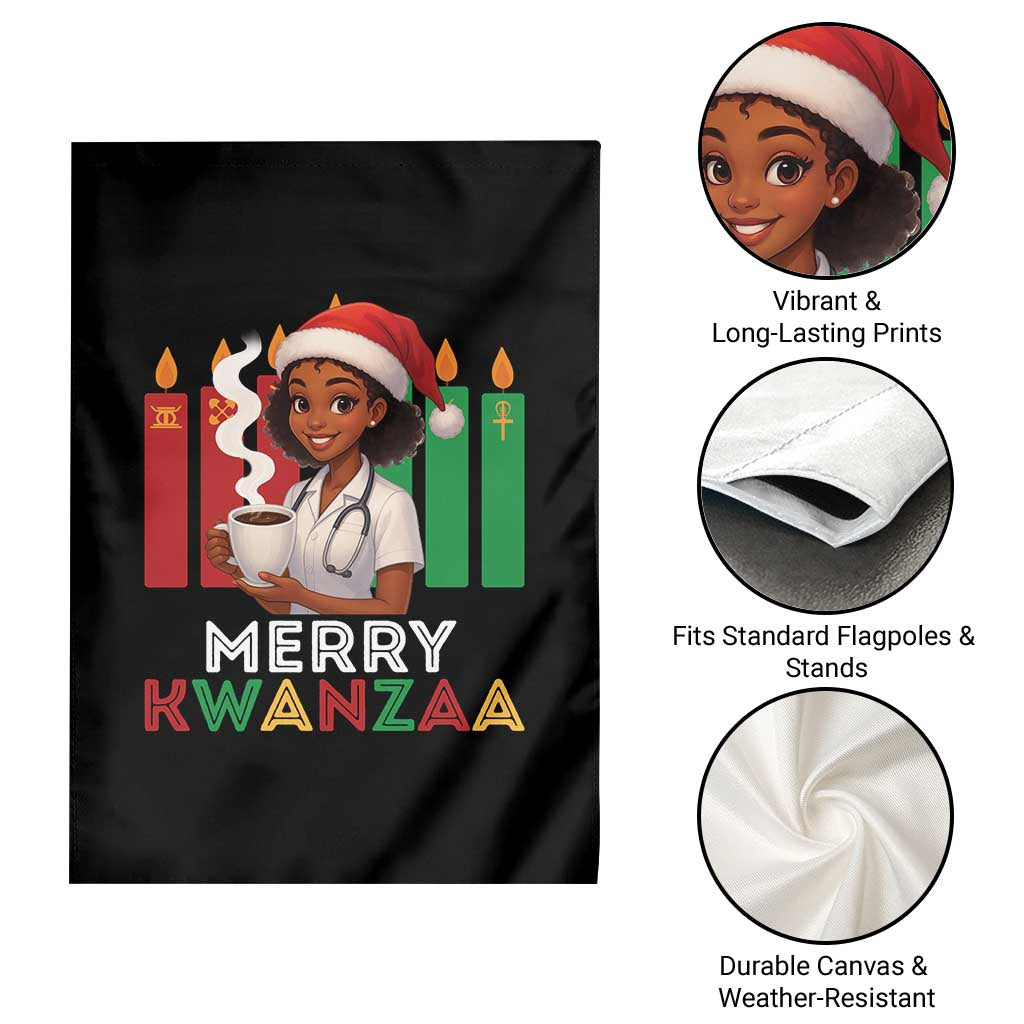 Merry Kwanzaa Garden Flag Nurse African American Holiday Celebration Gift - Wonder Print Shop