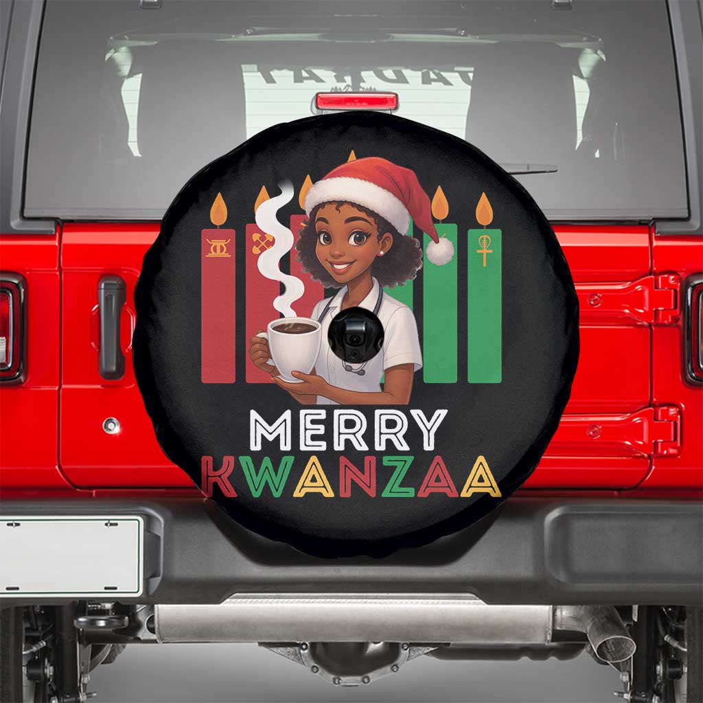 Merry Kwanzaa Spare Tire Cover Nurse African American Holiday Celebration Gift - Wonder Print Shop