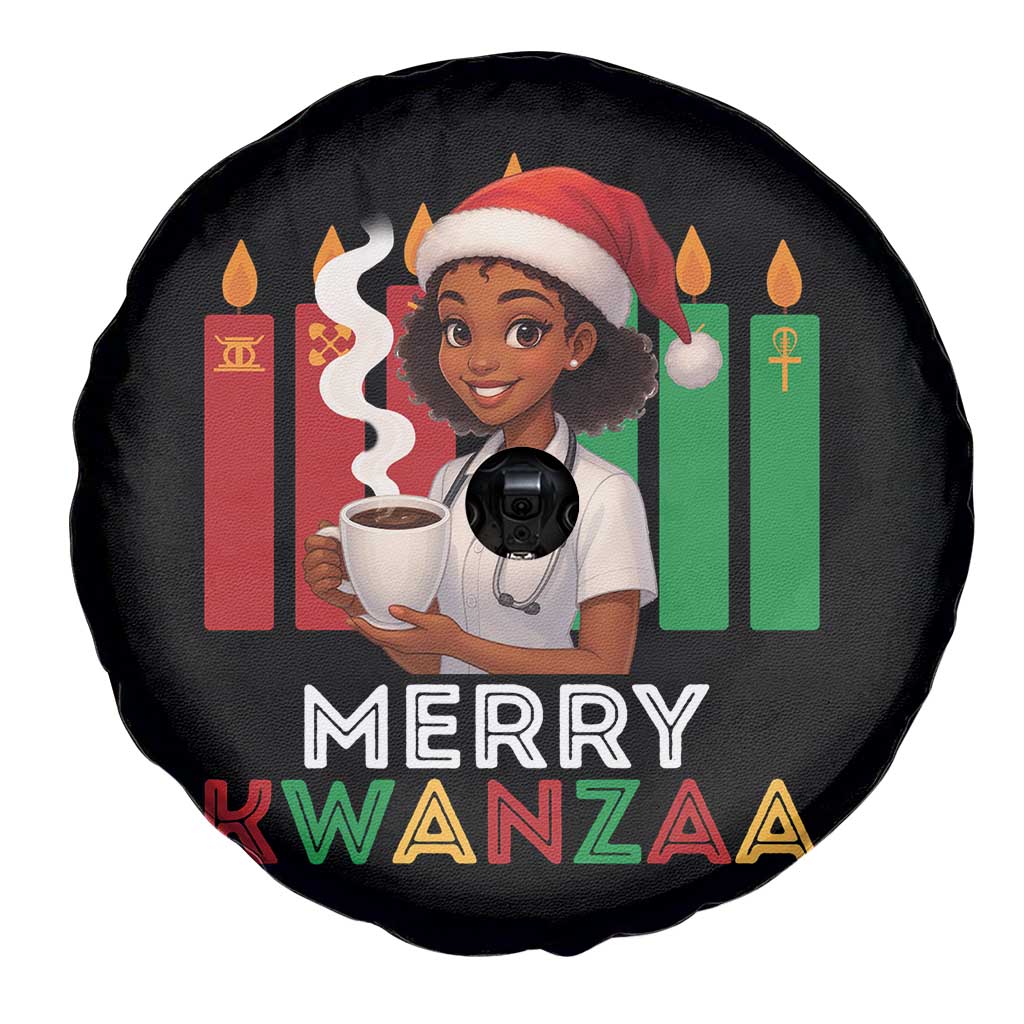 Merry Kwanzaa Spare Tire Cover Nurse African American Holiday Celebration Gift - Wonder Print Shop