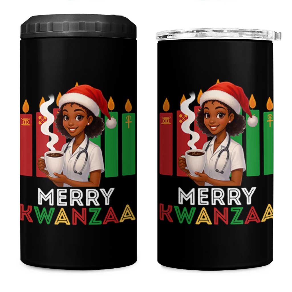 Merry Kwanzaa 4 in 1 Can Cooler Tumbler Nurse African American Holiday Celebration Gift - Wonder Print Shop