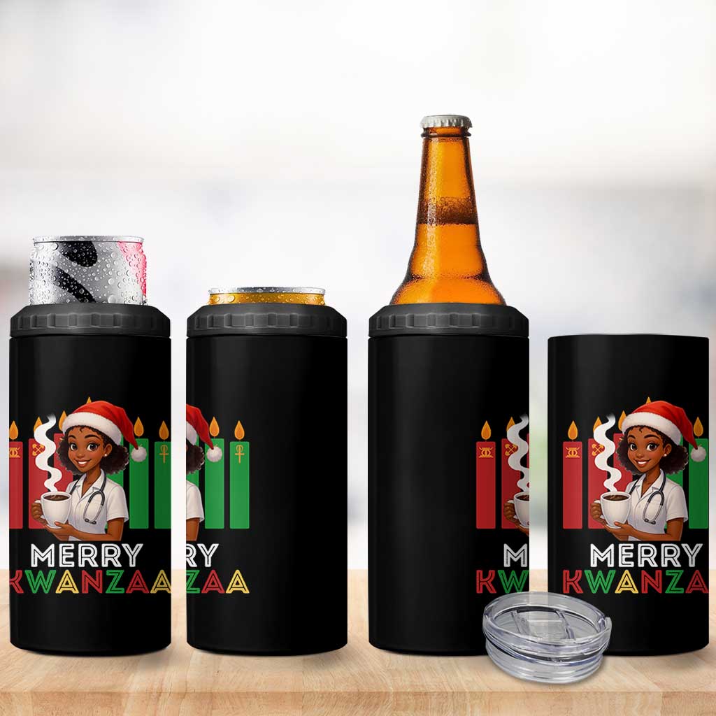 Merry Kwanzaa 4 in 1 Can Cooler Tumbler Nurse African American Holiday Celebration Gift - Wonder Print Shop