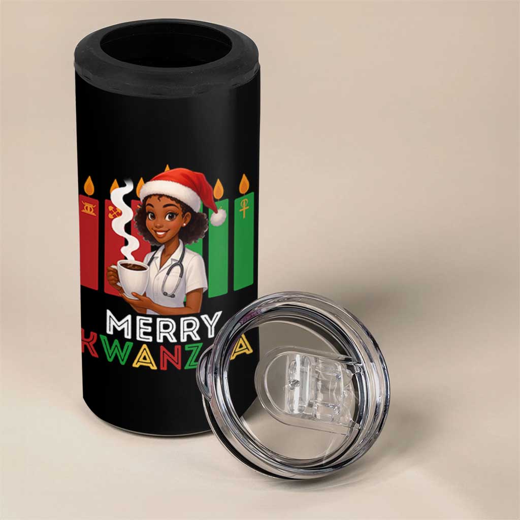 Merry Kwanzaa 4 in 1 Can Cooler Tumbler Nurse African American Holiday Celebration Gift - Wonder Print Shop