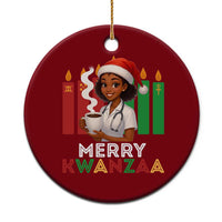 Merry Kwanzaa Ceramic Ornament Nurse African American Holiday Celebration Gift - Wonder Print Shop