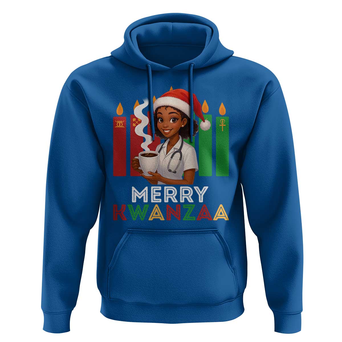 Merry Kwanzaa Hoodie Nurse African American Holiday Celebration Gift - Wonder Print Shop