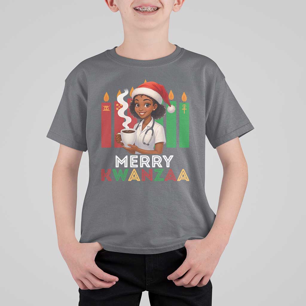 Merry Kwanzaa T Shirt For Kid Nurse African American Holiday Celebration Gift - Wonder Print Shop