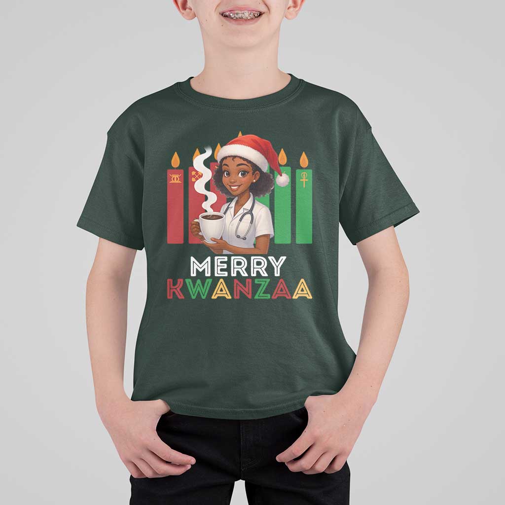 Merry Kwanzaa T Shirt For Kid Nurse African American Holiday Celebration Gift - Wonder Print Shop