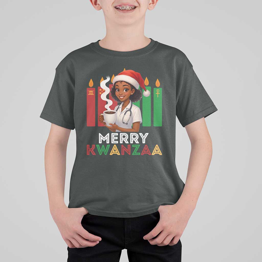 Merry Kwanzaa T Shirt For Kid Nurse African American Holiday Celebration Gift - Wonder Print Shop