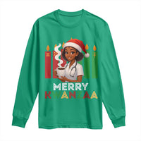 Merry Kwanzaa Long Sleeve Shirt Nurse African American Holiday Celebration Gift - Wonder Print Shop