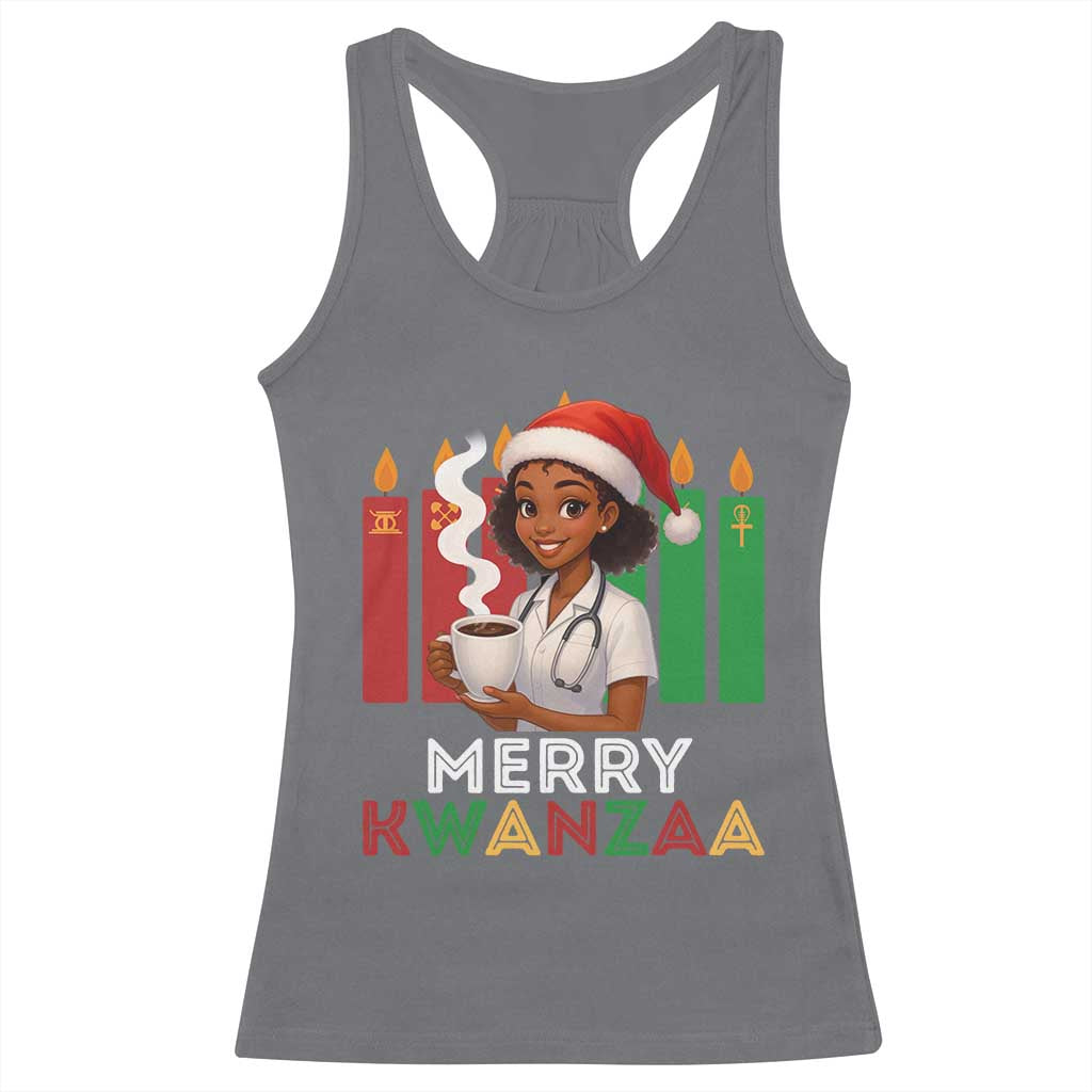 Merry Kwanzaa Racerback Tank Top Nurse African American Holiday Celebration Gift - Wonder Print Shop