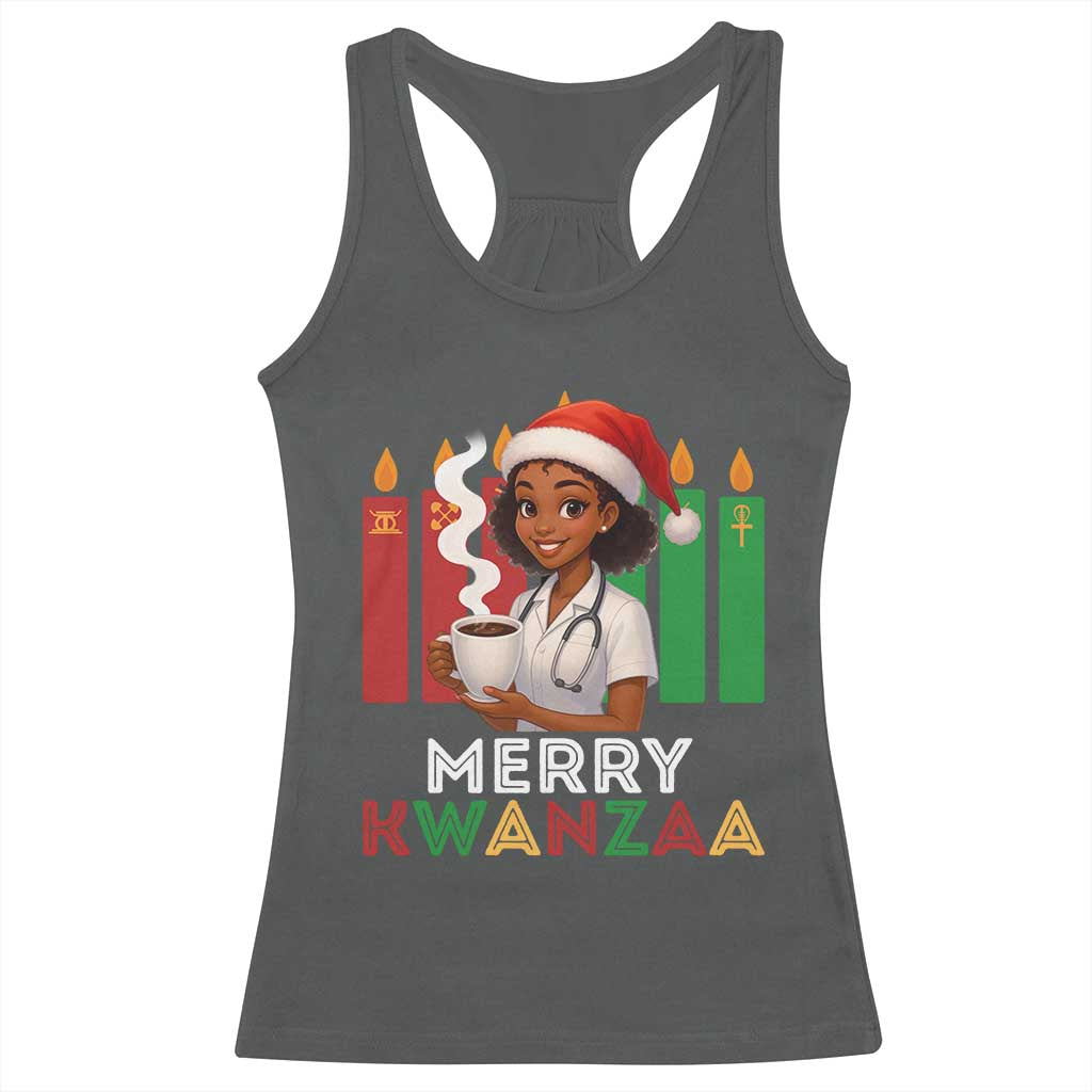 Merry Kwanzaa Racerback Tank Top Nurse African American Holiday Celebration Gift - Wonder Print Shop