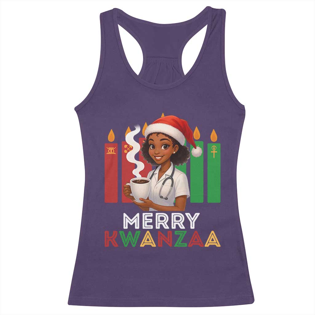 Merry Kwanzaa Racerback Tank Top Nurse African American Holiday Celebration Gift - Wonder Print Shop