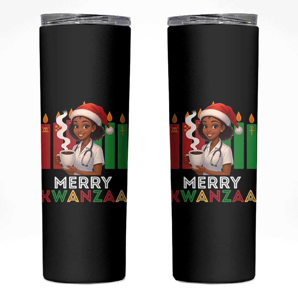 Merry Kwanzaa Skinny Tumbler Nurse African American Holiday Celebration Gift - Wonder Print Shop