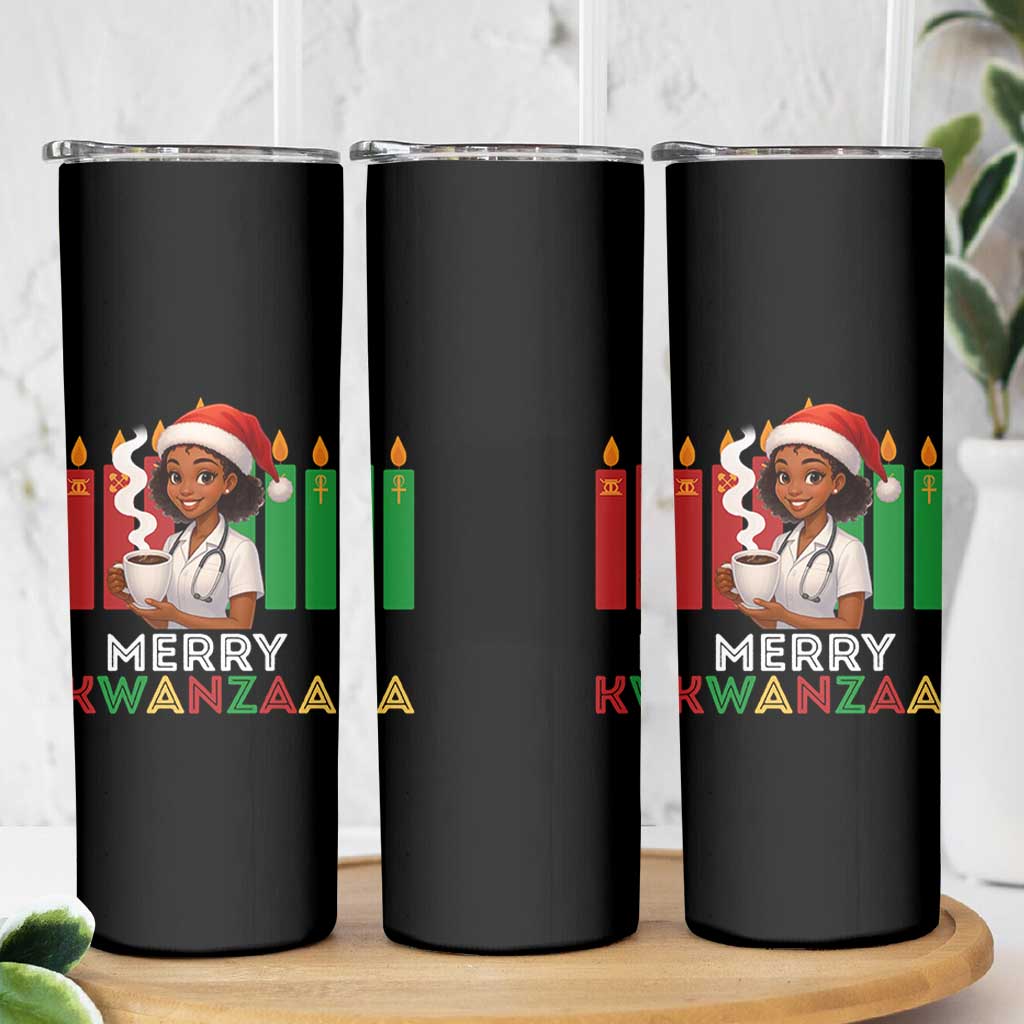Merry Kwanzaa Skinny Tumbler Nurse African American Holiday Celebration Gift - Wonder Print Shop